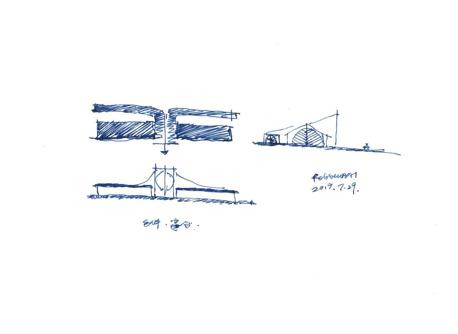 Croquis. Centro de Arte TaoCang por Roarc Renew.