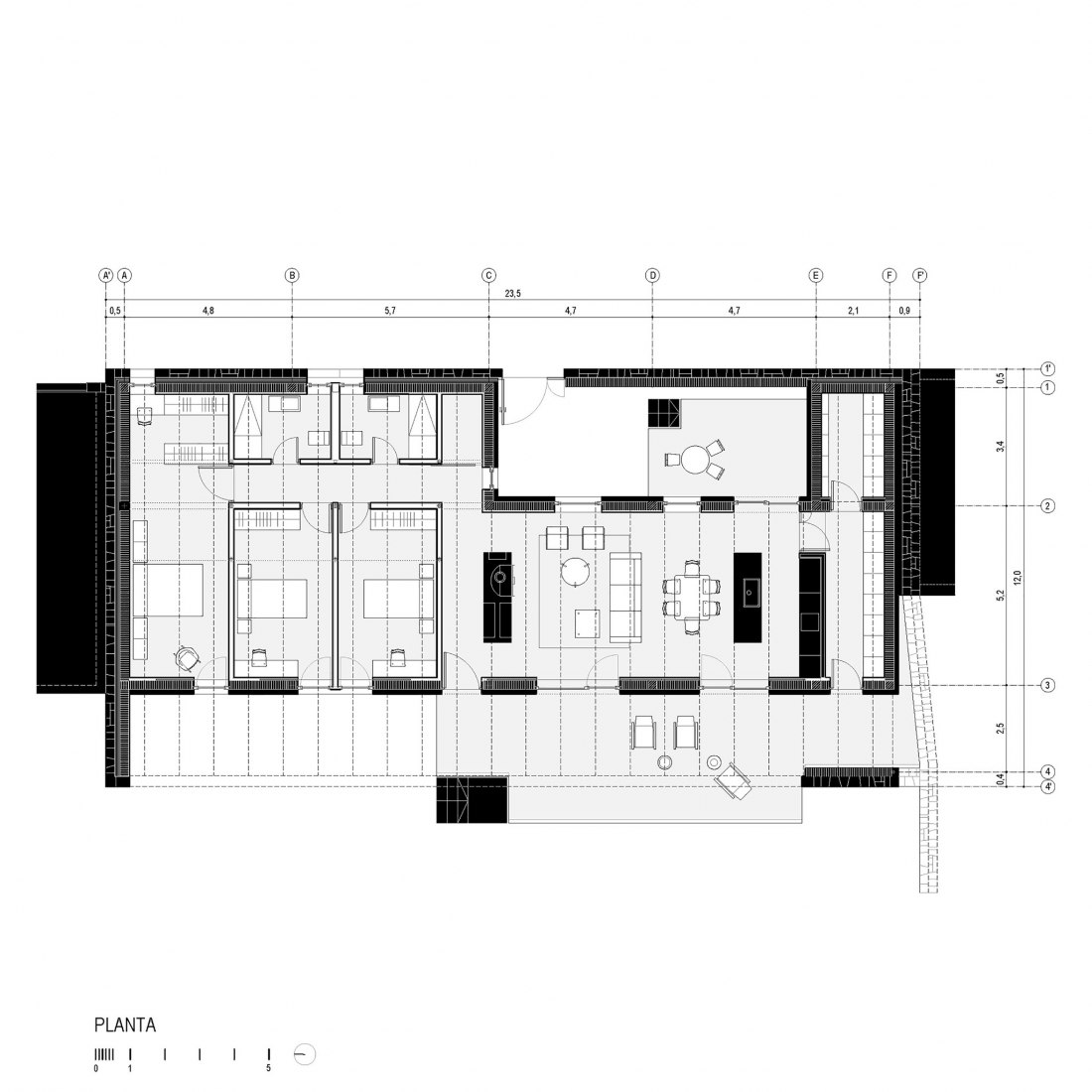 Planta Baja. Casa FRU by Roberto Lebrero and Borja Gómez.