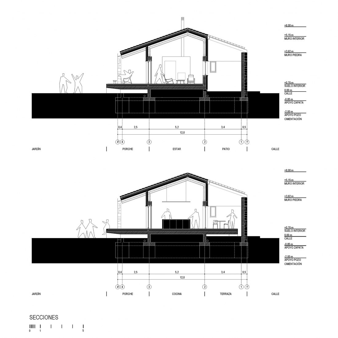 Secciones. Casa FRU by Roberto Lebrero and Borja Gómez.