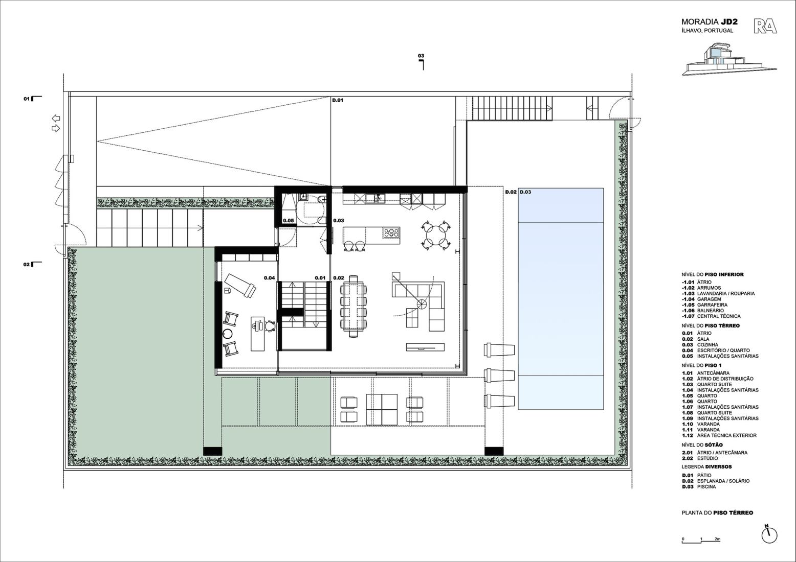 Planta baja. Casa JD2 por Rui Rosmaninho.