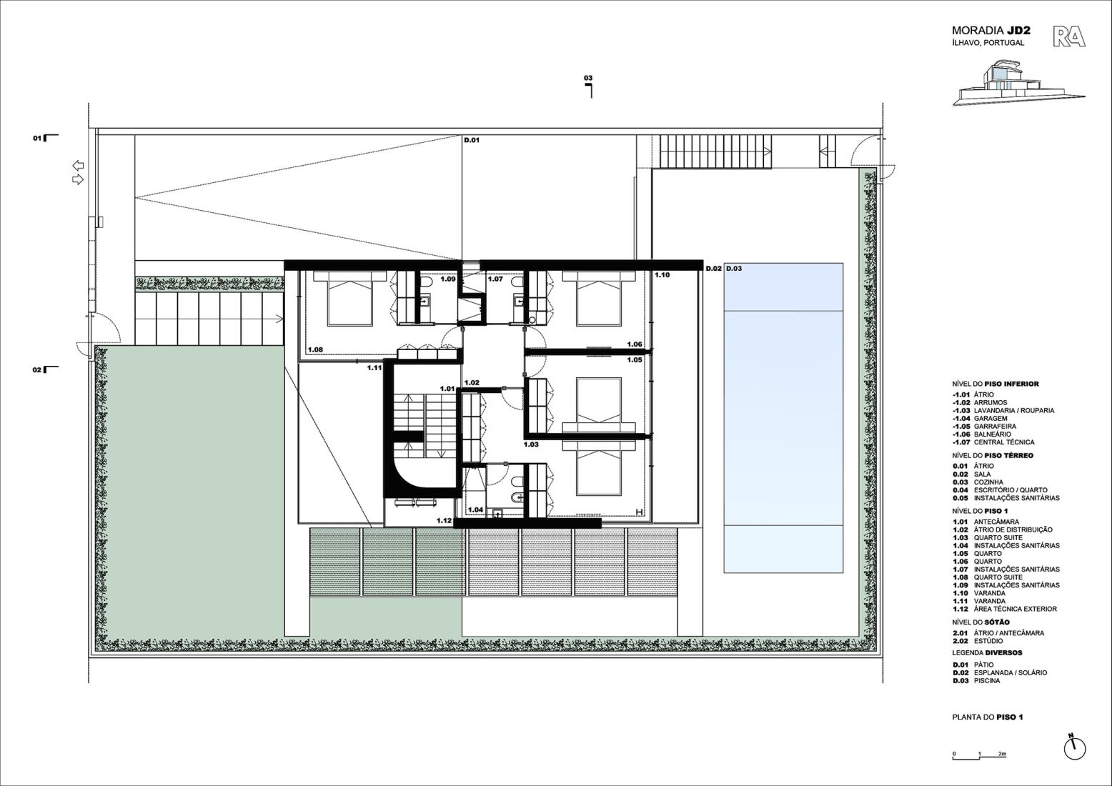 Planta primera. Casa JD2 por Rui Rosmaninho.
