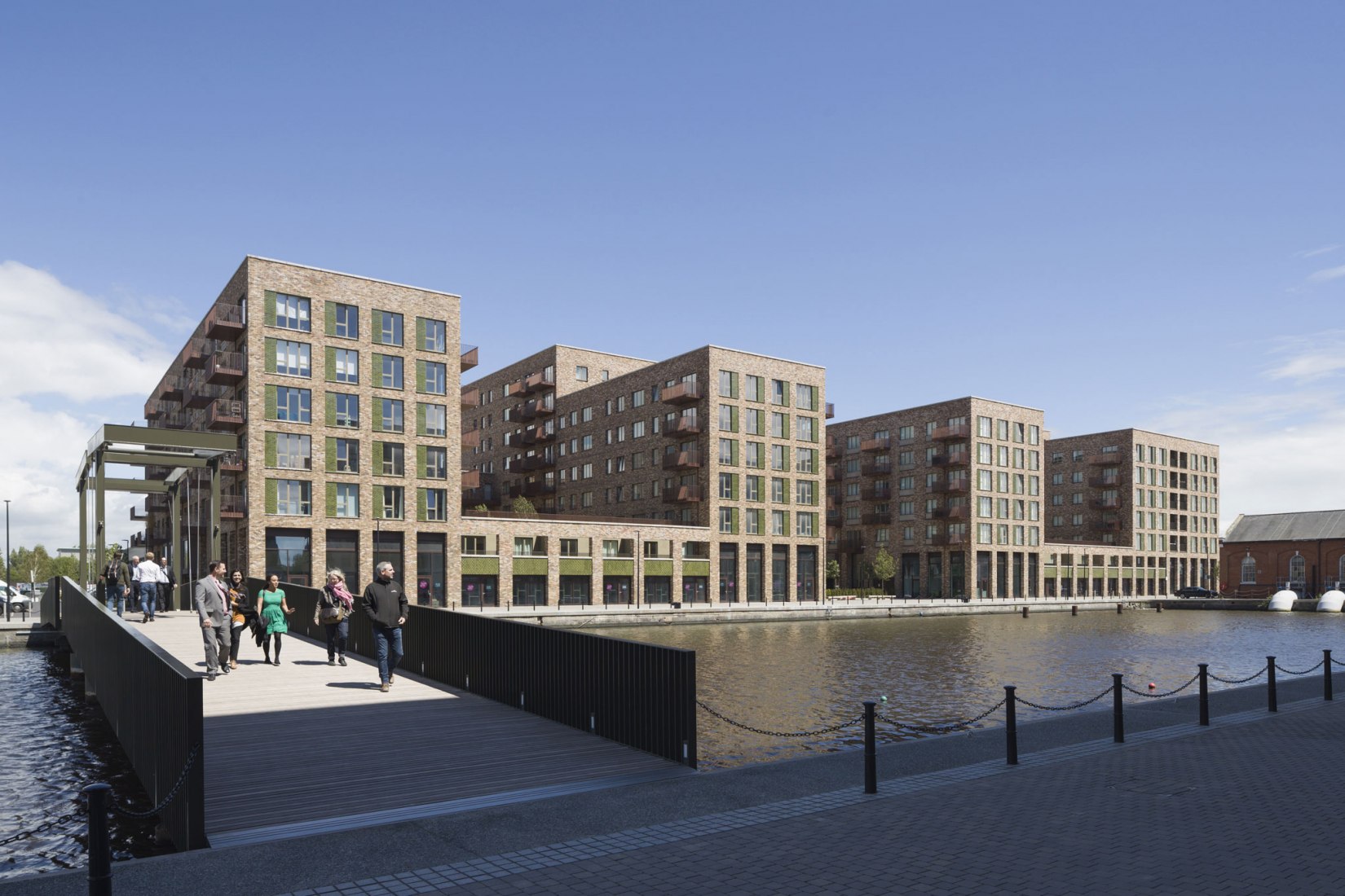 Royal Albert Wharf Phase 1 by Maccreanor Lavington with detailed design by RMA Architects. Photograph by Tim Crocker. Courtesy of RIBA