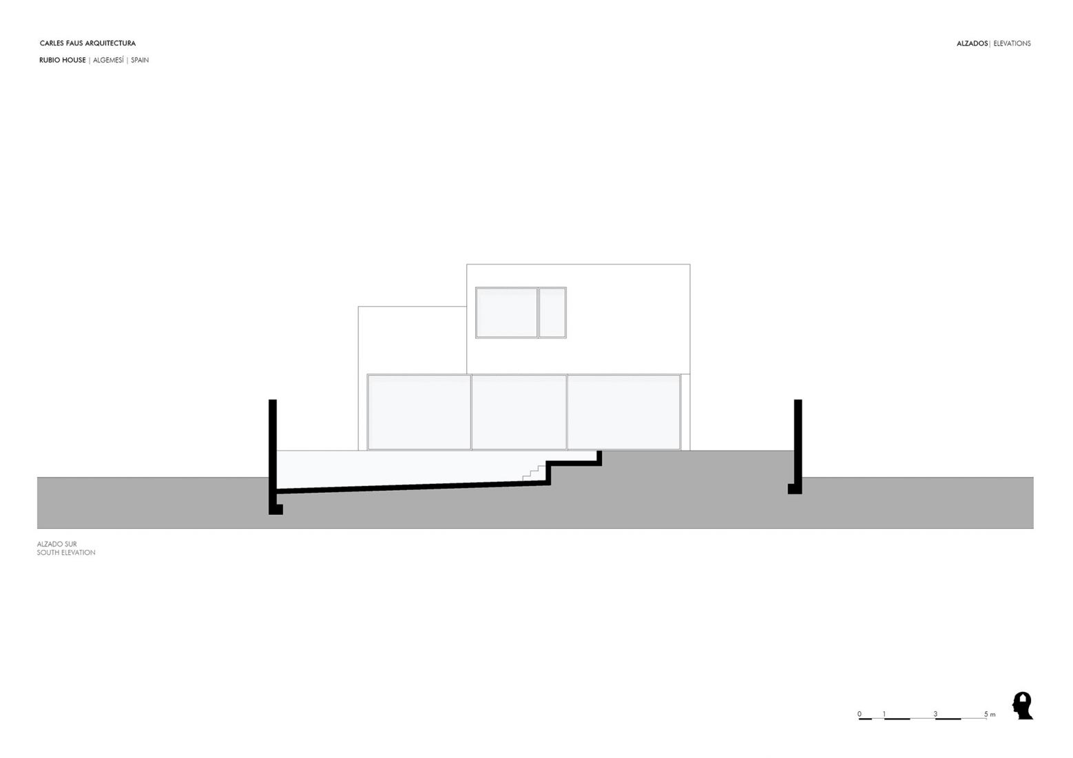 Alzado. Rubio House por Carles Faus Arquitectura.