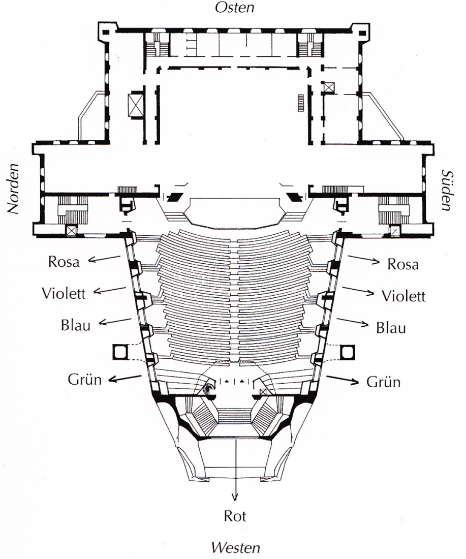 Ground floor plan. At the edge of expressionism, Rudolf Steiner II. Image por Wikipedia.