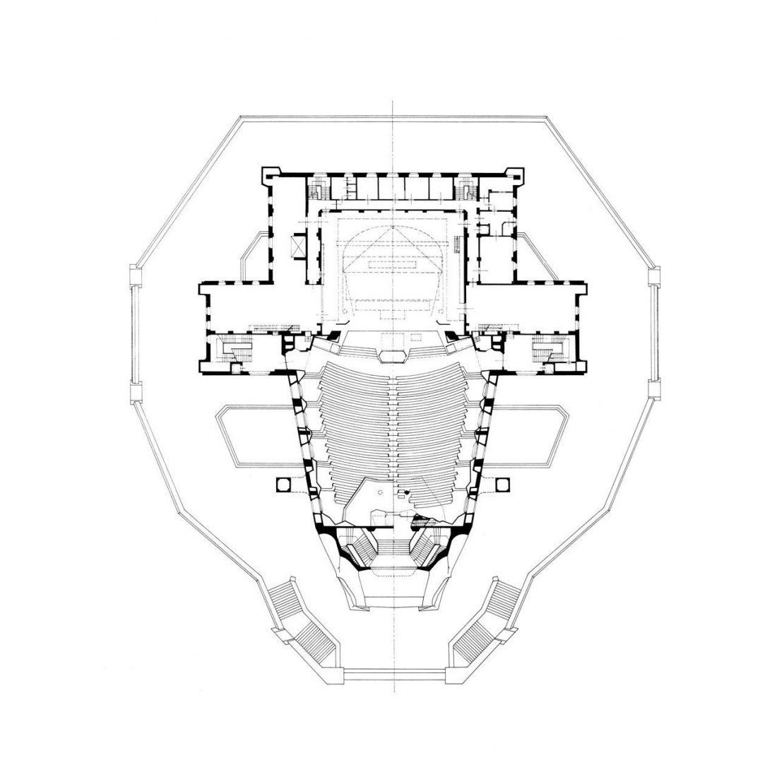 Planta baja. Segundo Goetheanum. En el filo del expresionismo I: Rudolf Steiner. Imagen vía Wikipedia CC.
