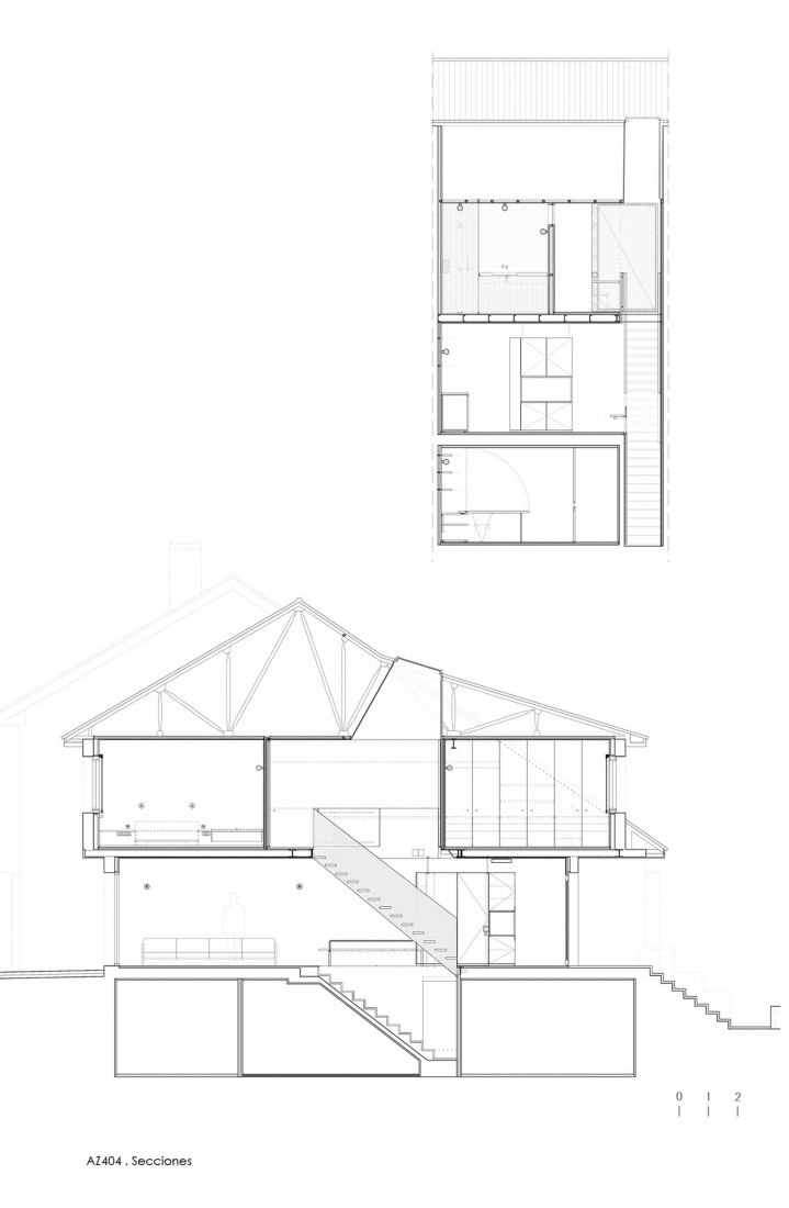 Sections. AZ404 House renovation by Ruiz Pardo - Nebreda