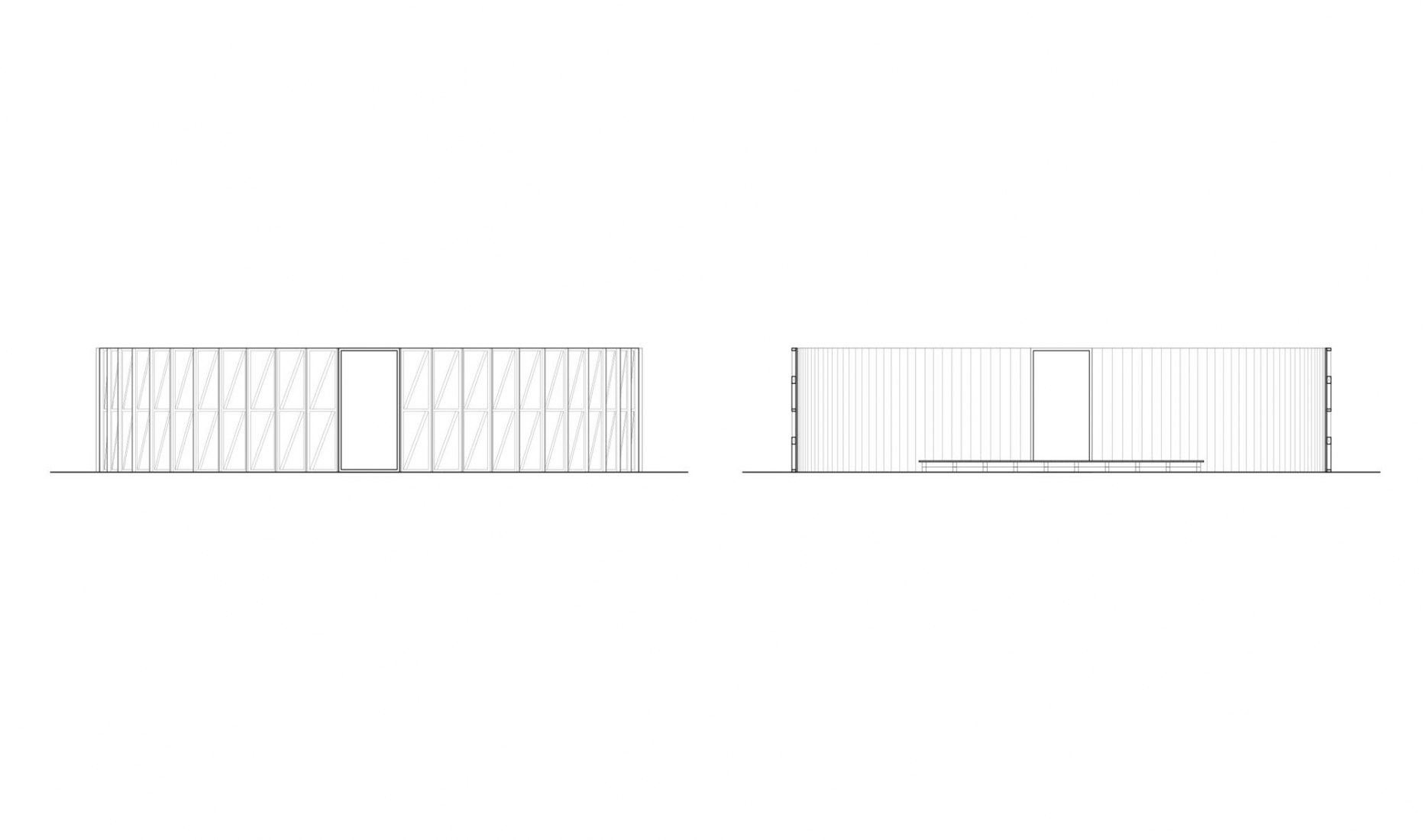 Elevation and section - Cylinder Pavilion. Modular Pavilions for the 11th Momentum Biennale by S-AR.