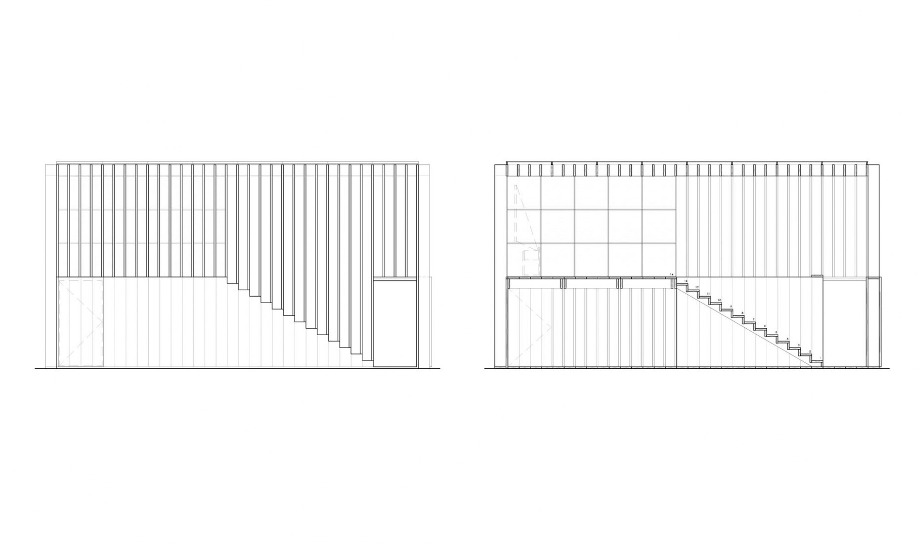 Elevation and section - Staircase Pavilion.. Modular Pavilions for the 11th Momentum Biennale by S-AR.