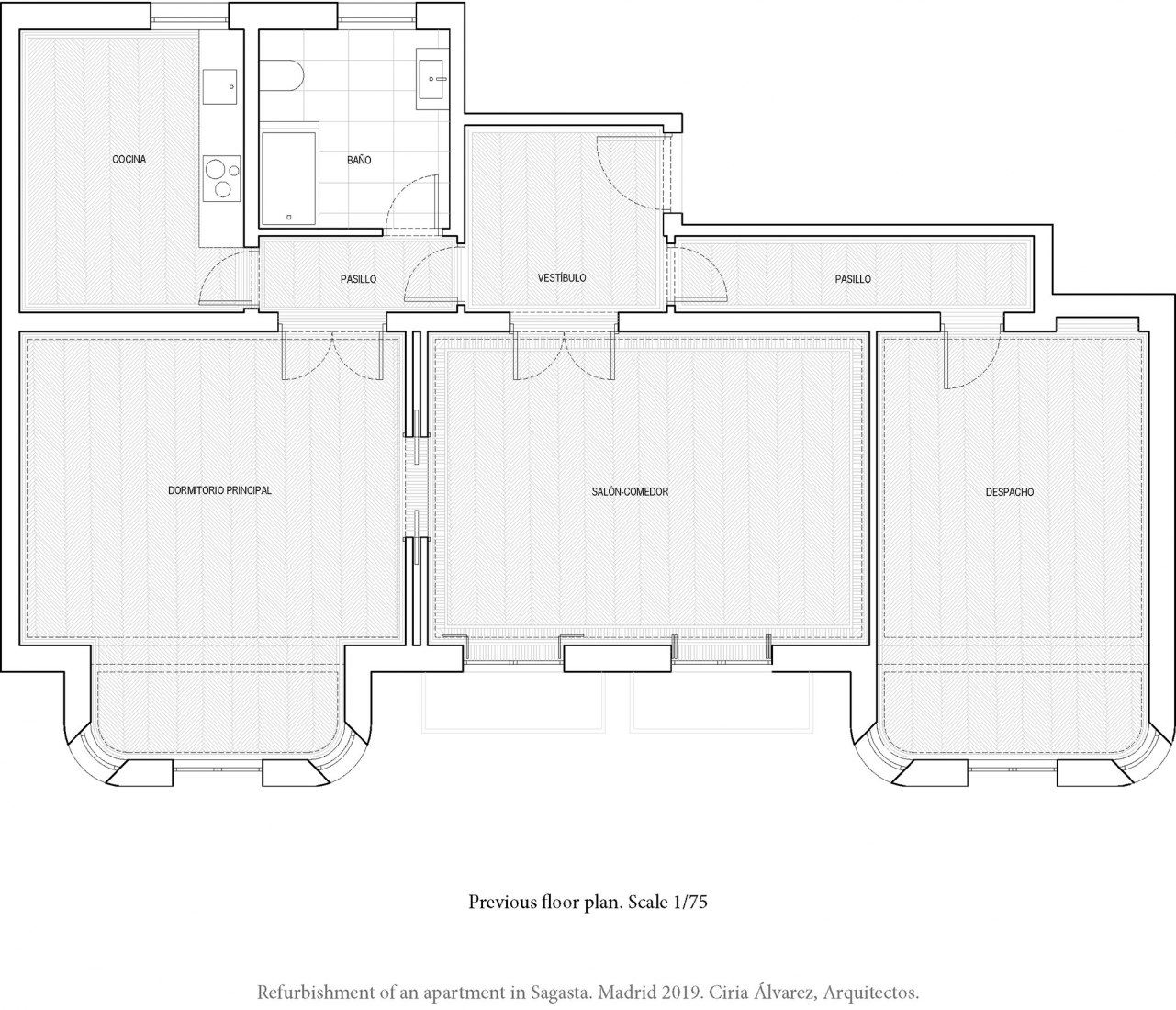 Previous state plan. Reform of a house in Sagasta by Ciria Álvarez Arquitectos.