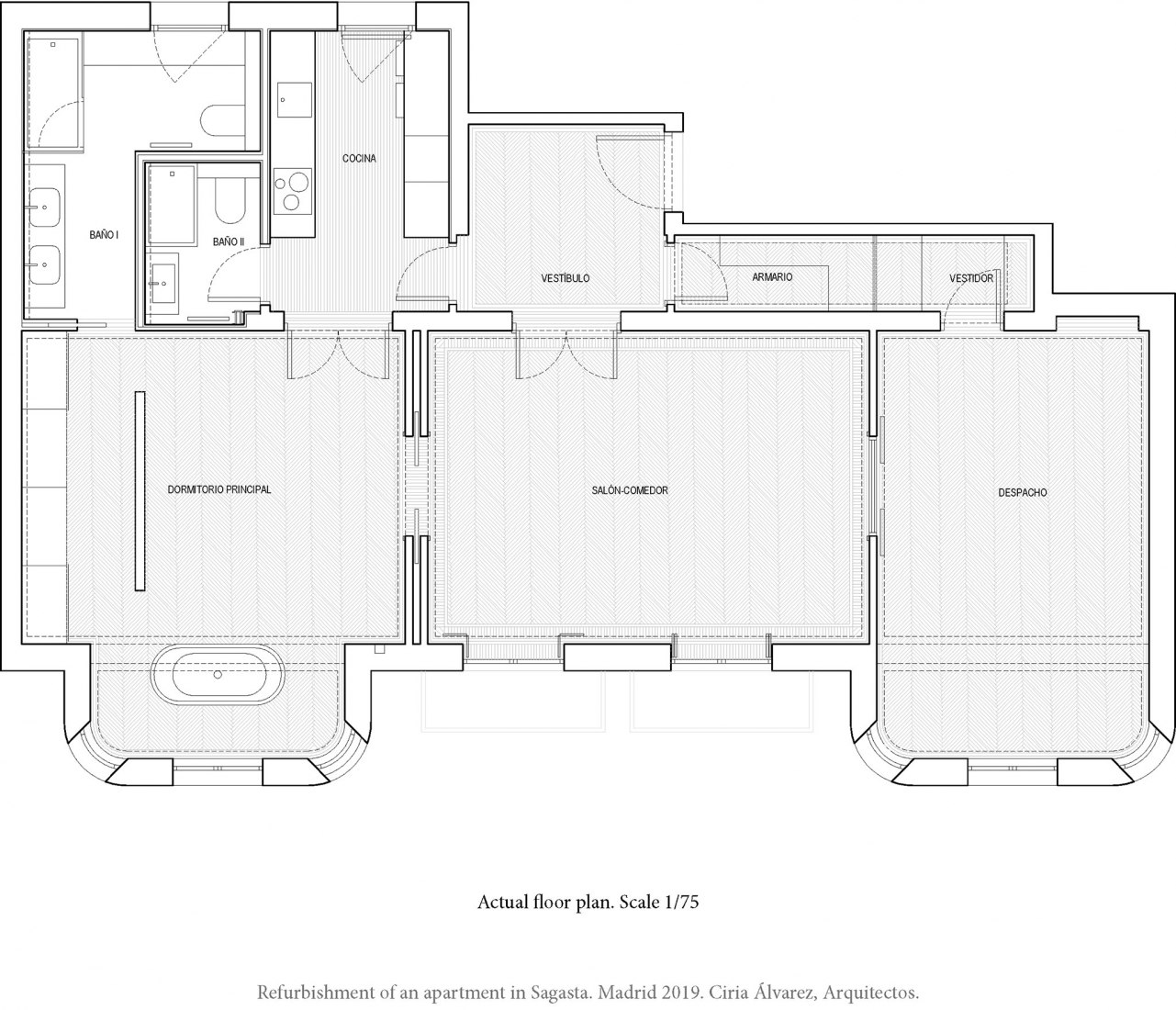 Reformed state plan. Reform of a house in Sagasta by Ciria Álvarez Arquitectos.
