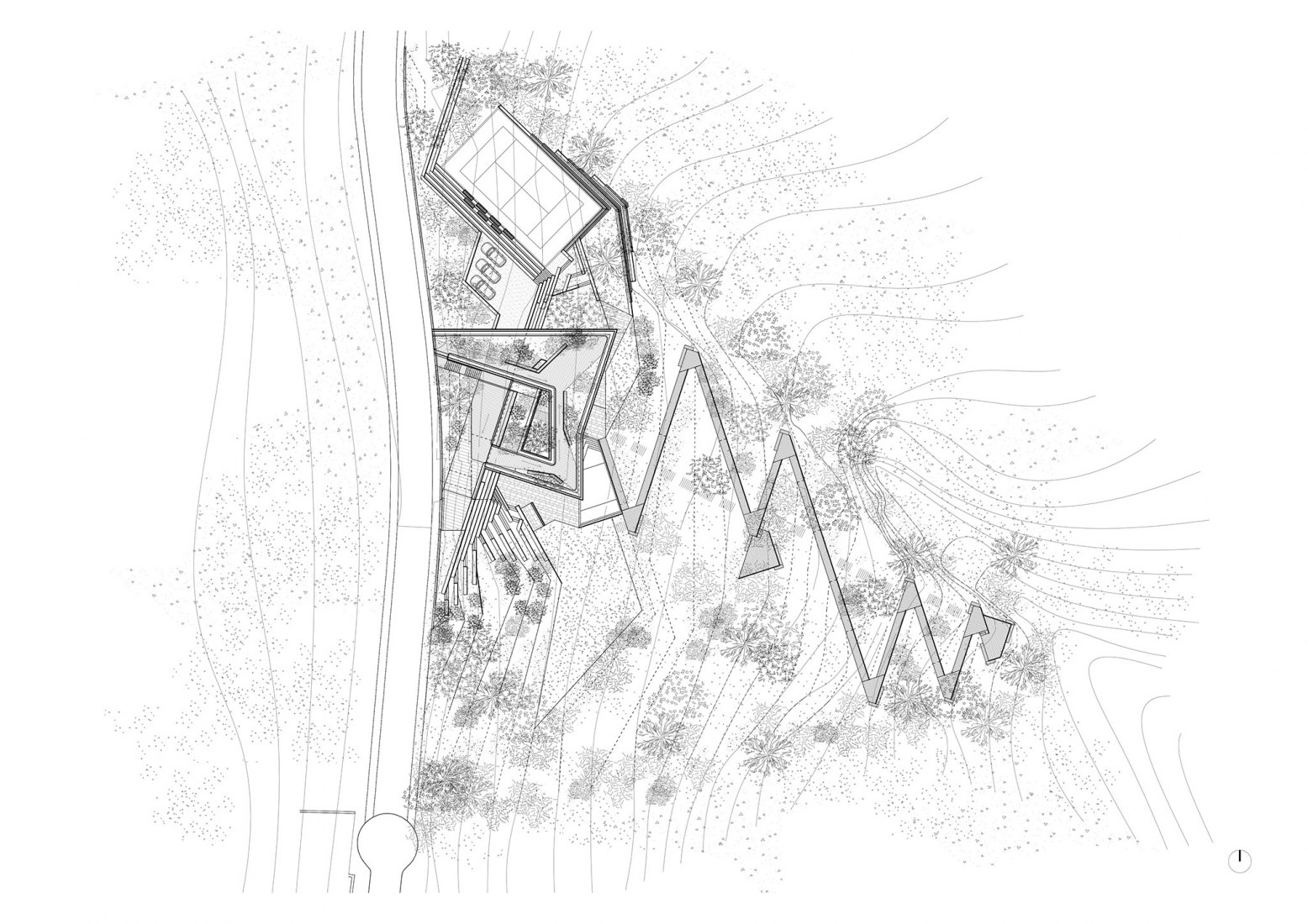 Plano de situación. Happy House por SALA FERUSIC Architects. RUSIC Architects. Fotografía por Marcela Grassi