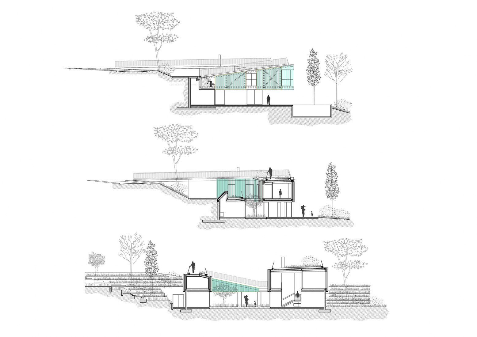 Secciones. Happy House por SALA FERUSIC Architects. 