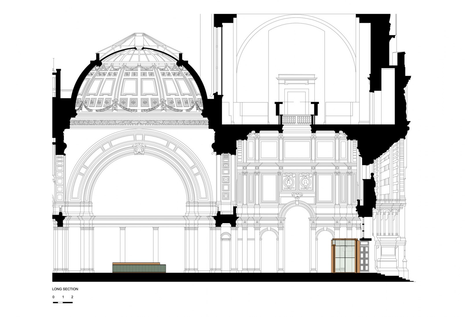 Section. V&A Cromwell Road entrance by Sam Jacob Studio.