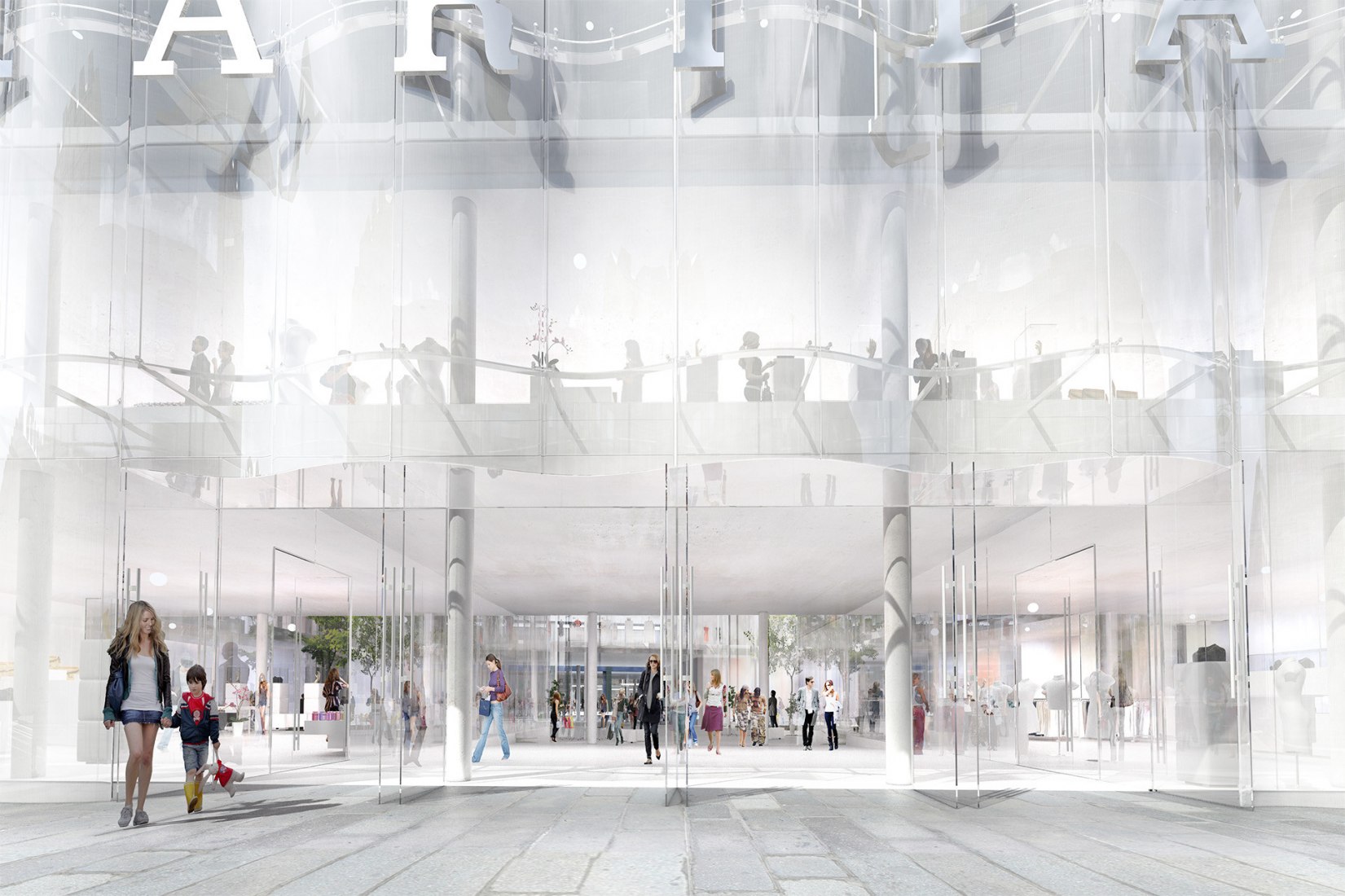 Visualización exterior del proyecto de reforma de La Samaritaine por SANAA