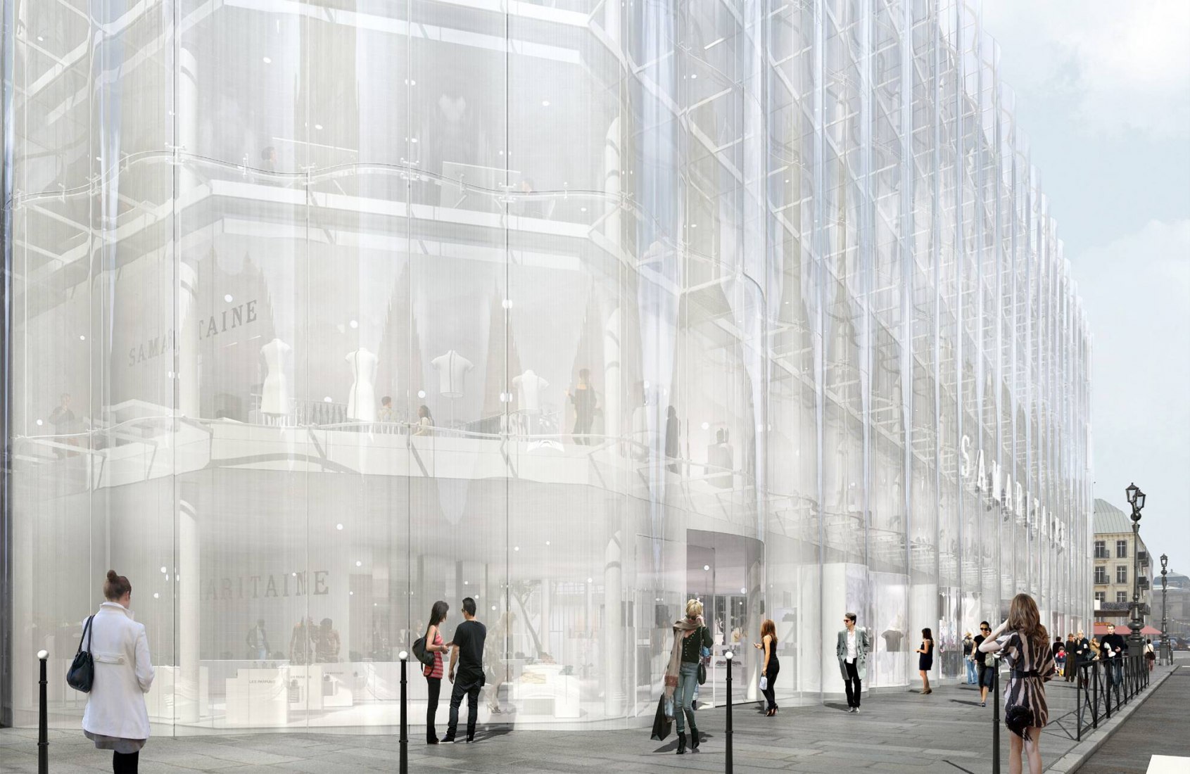 Visualización exterior del proyecto de reforma de La Samaritaine por SANAA