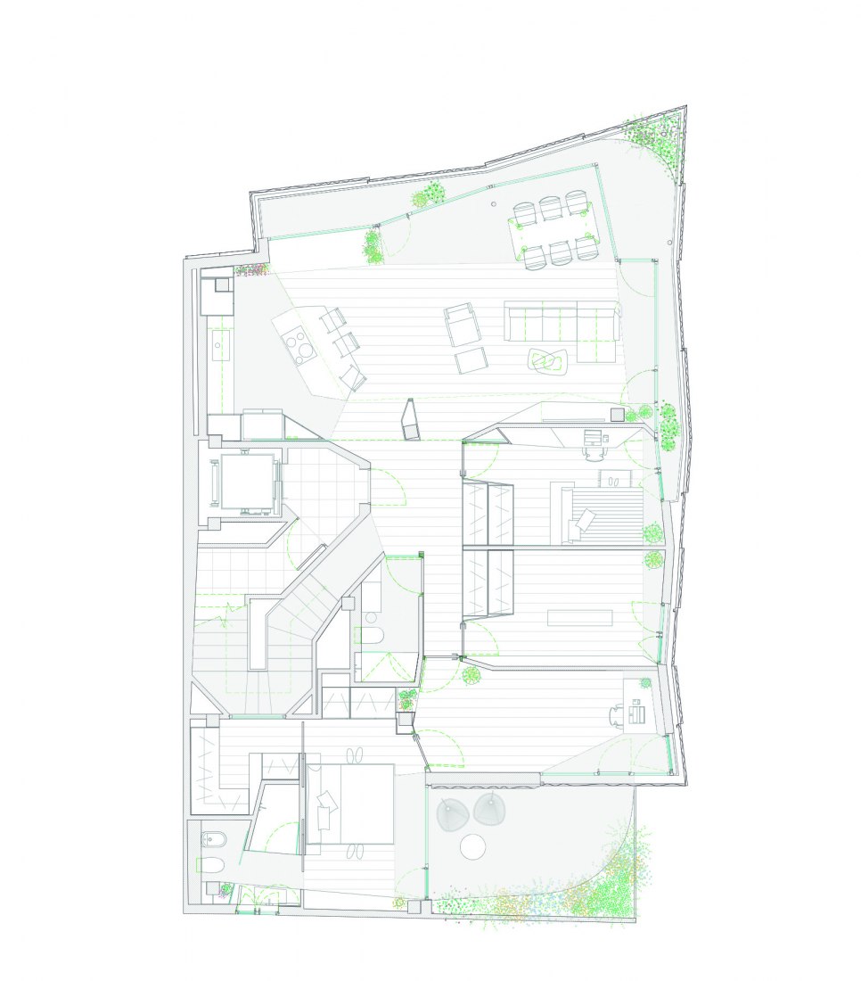 Plano de planta 5. Edificio Baltasar por Santa-Cruz Arquitectura. 