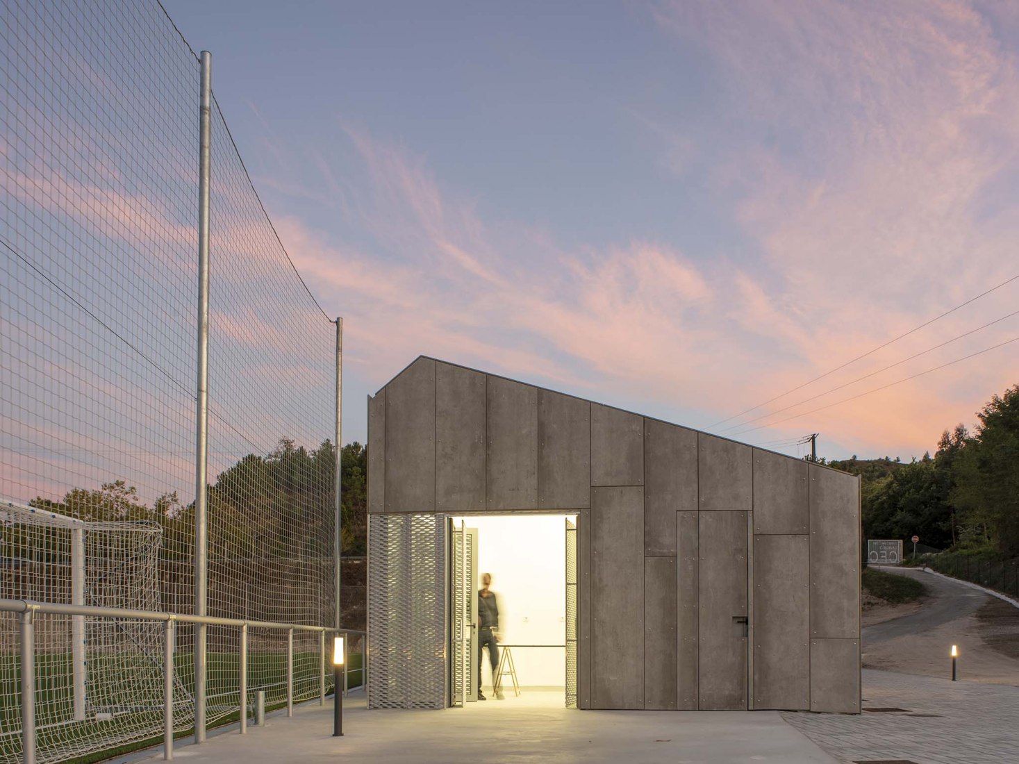Campañó soccer field by Santos y Mera Arquitectos. Photograph by Héctor Fernández Santos-Díez