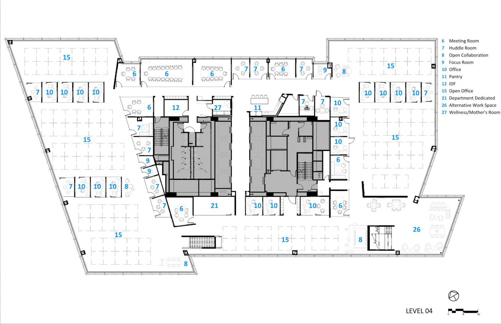 +04 level floor plan. Akamai Technologies Global Headquarters by Sasaki. Courtesy of Sasaki.