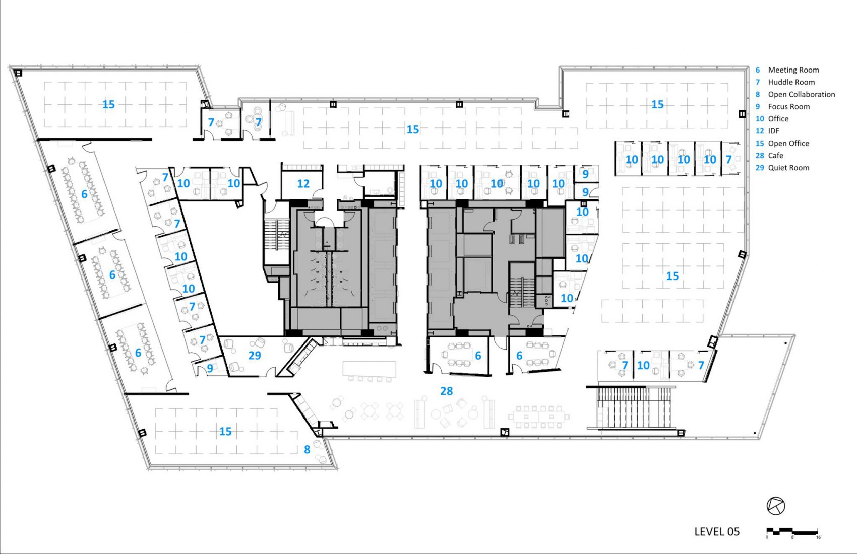 +05 level floor plan. Akamai Technologies Global Headquarters by Sasaki. Courtesy of Sasaki.