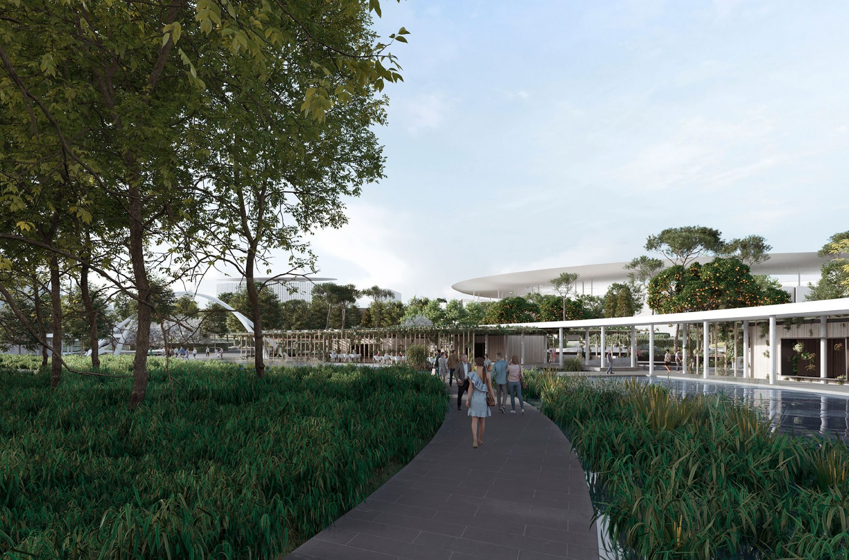 Perspective Landscape. ConfEx Park by Sauerbruch Hutton, Gustafson Porter + Bowman, Stavropoulou Architects