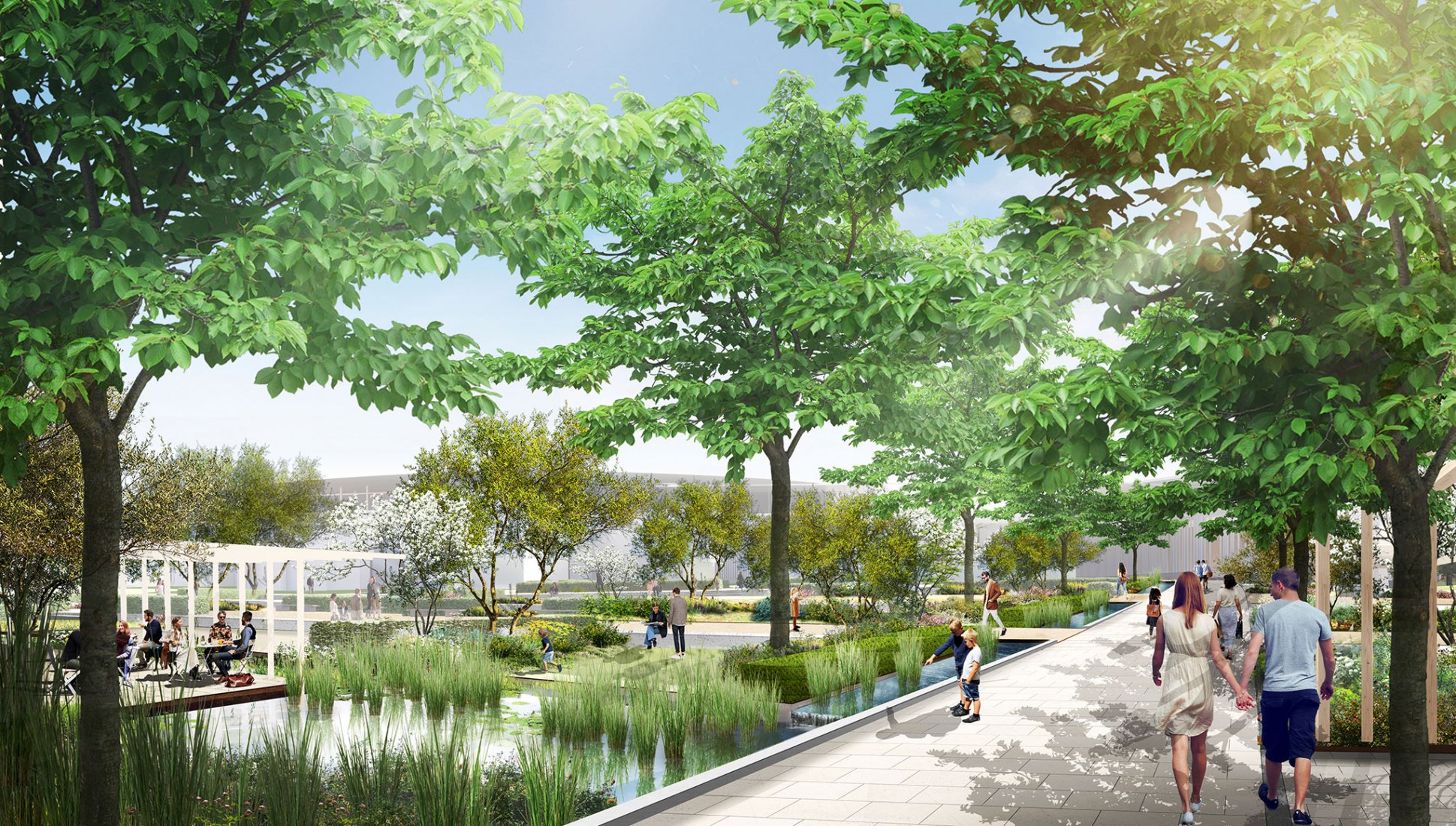 Perspective Landscape. ConfEx Park by Sauerbruch Hutton, Gustafson Porter + Bowman, Stavropoulou Architects
