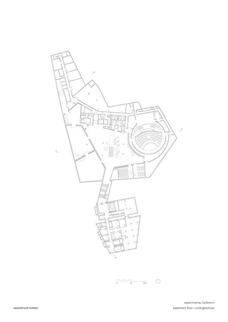 Basement plan. Experimenta, Heilbronn by Sauerbruch Hutton.