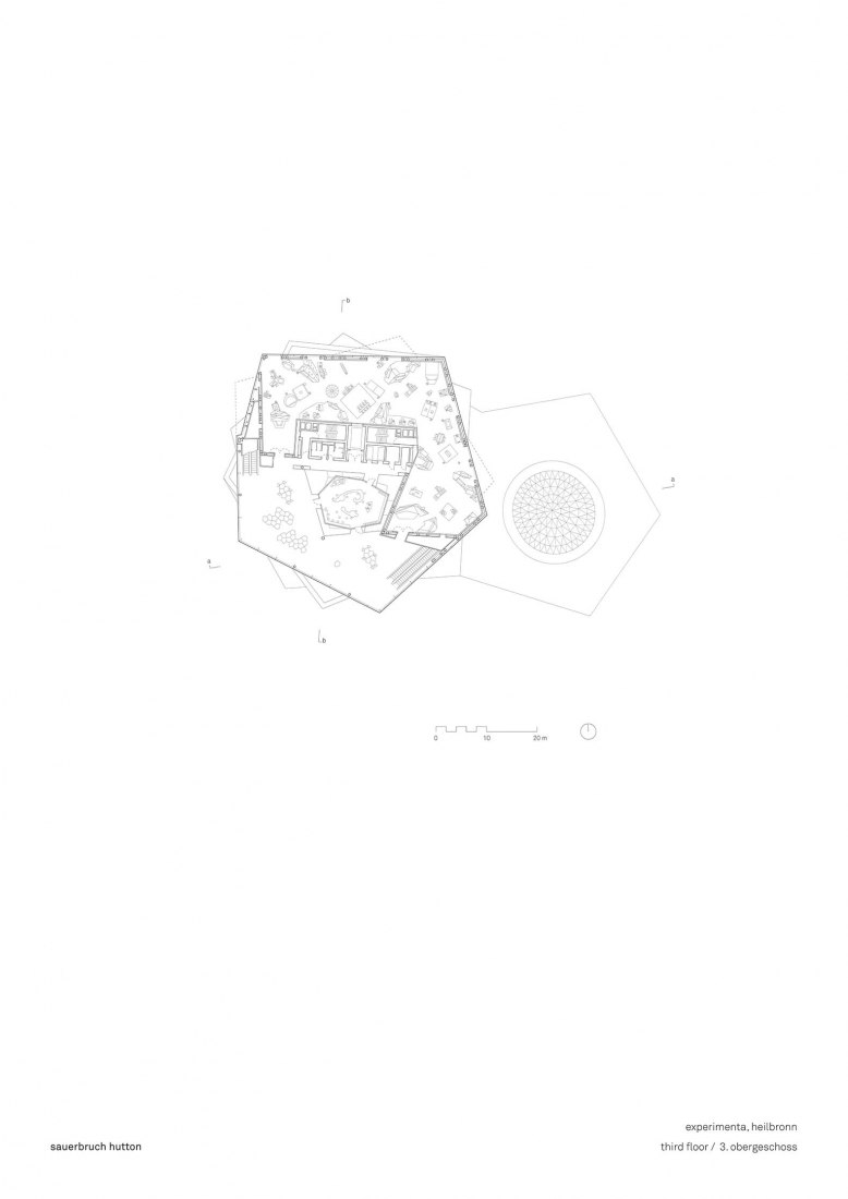 Third floor plan. Experimenta, Heilbronn by Sauerbruch Hutton.