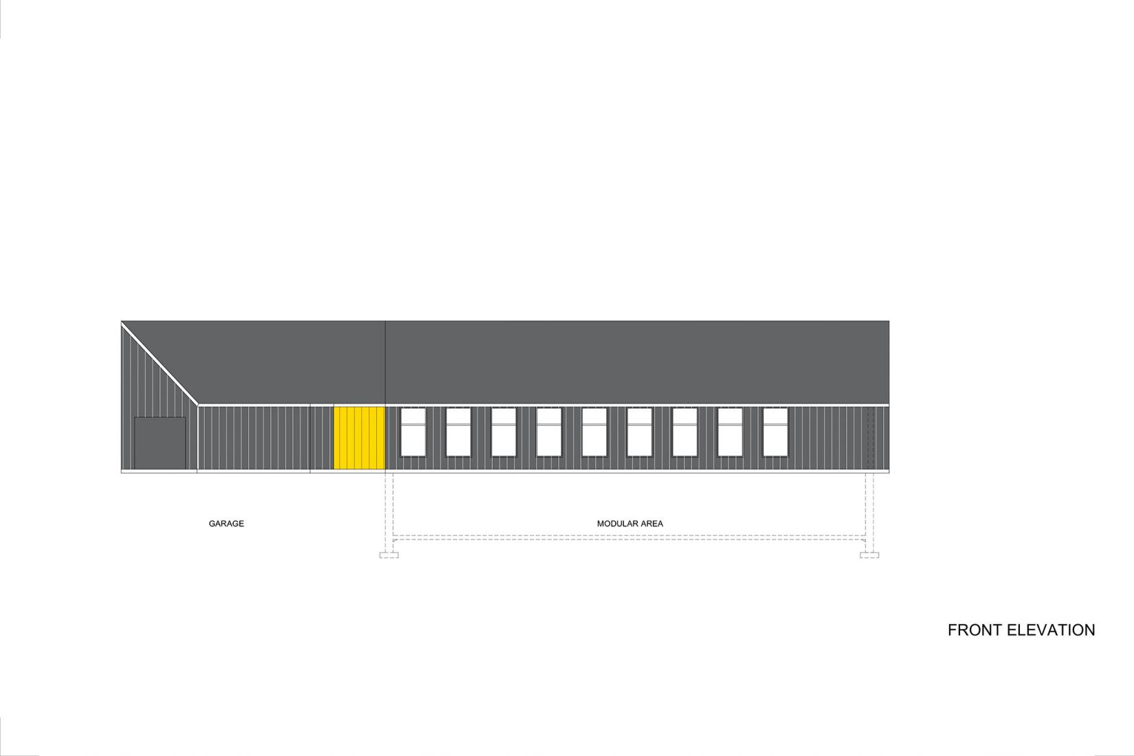 Elevation. Oblong Farm by Scalar Architecture.