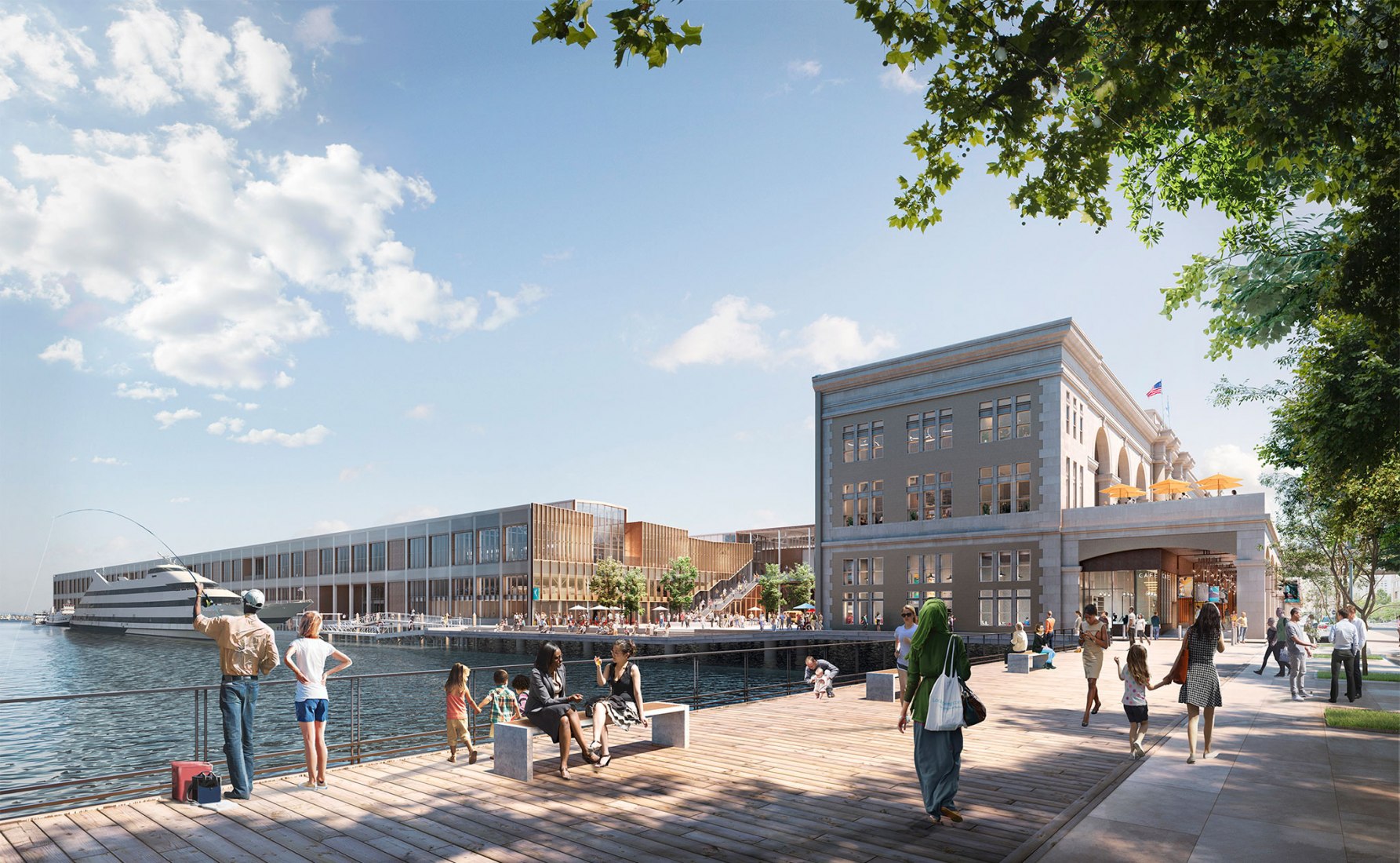 Revitalization of Commonwealth Pier by Schmidt Hammer Lassen Architects. Visualization by Cityscape Digital for Pembroke, courtesy of Schmidt Hammer Lassen Architects 