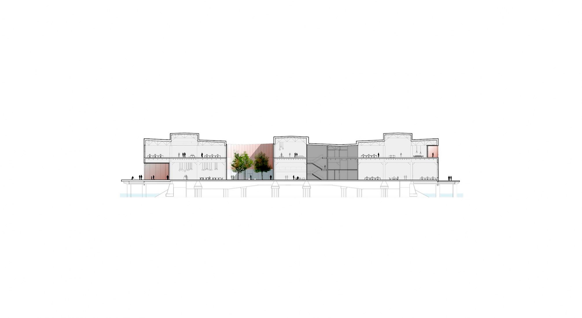 Section. Revitalization of Commonwealth Pier by Schmidt Hammer Lassen Architects