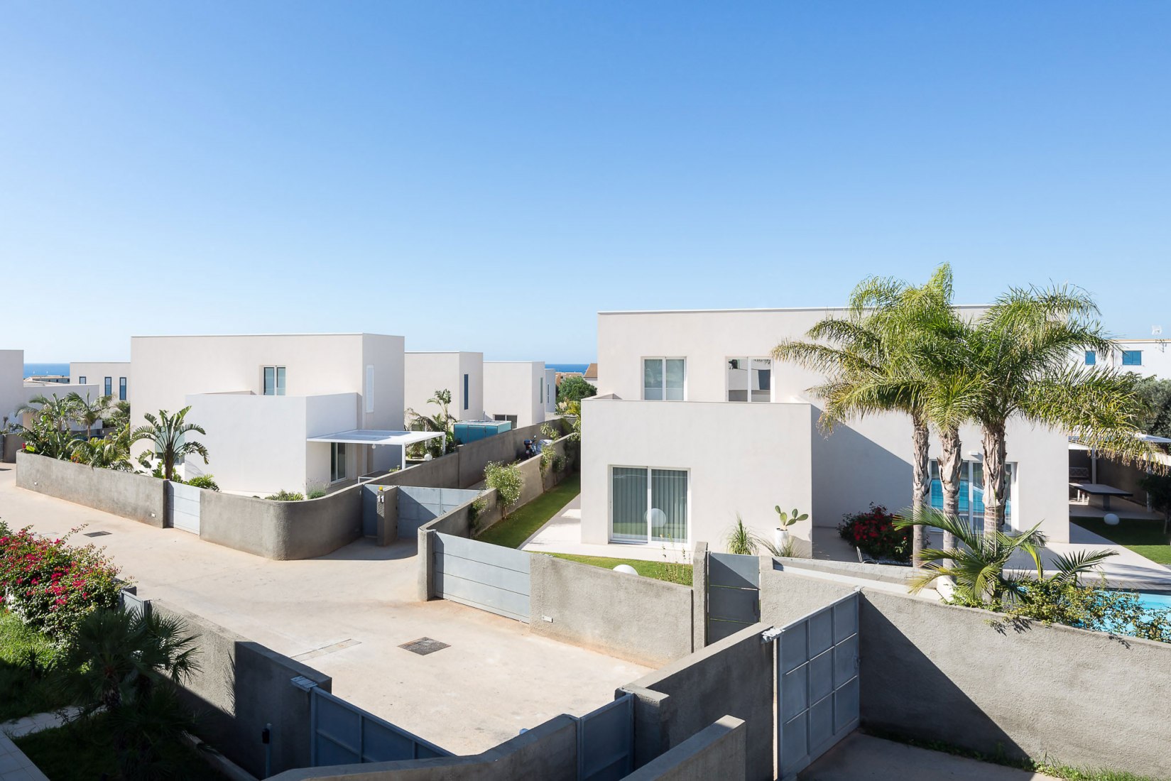 Vista aerea. Vivienda de jardín de Nunzio Gabriele Sciveres y Giuseppe Gurrieri. Fotografía por Filippo Poli