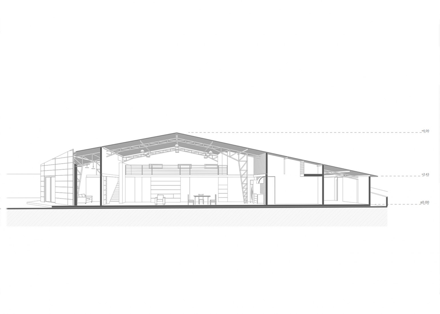 Sección 1. Casa Galpón por Sebastián Mora Arquitecto