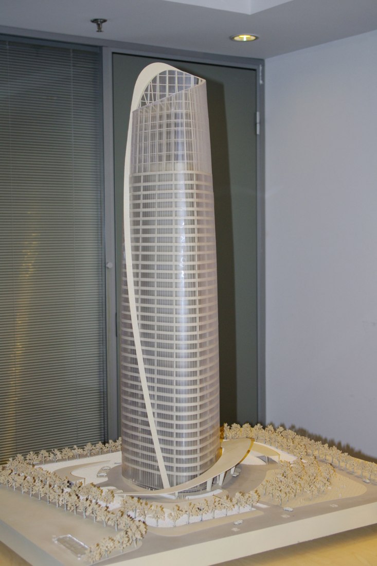 The model. Nanchang Sinic Center. Courtesy of Shanghai Tianhua Architecture Planning & Engineering