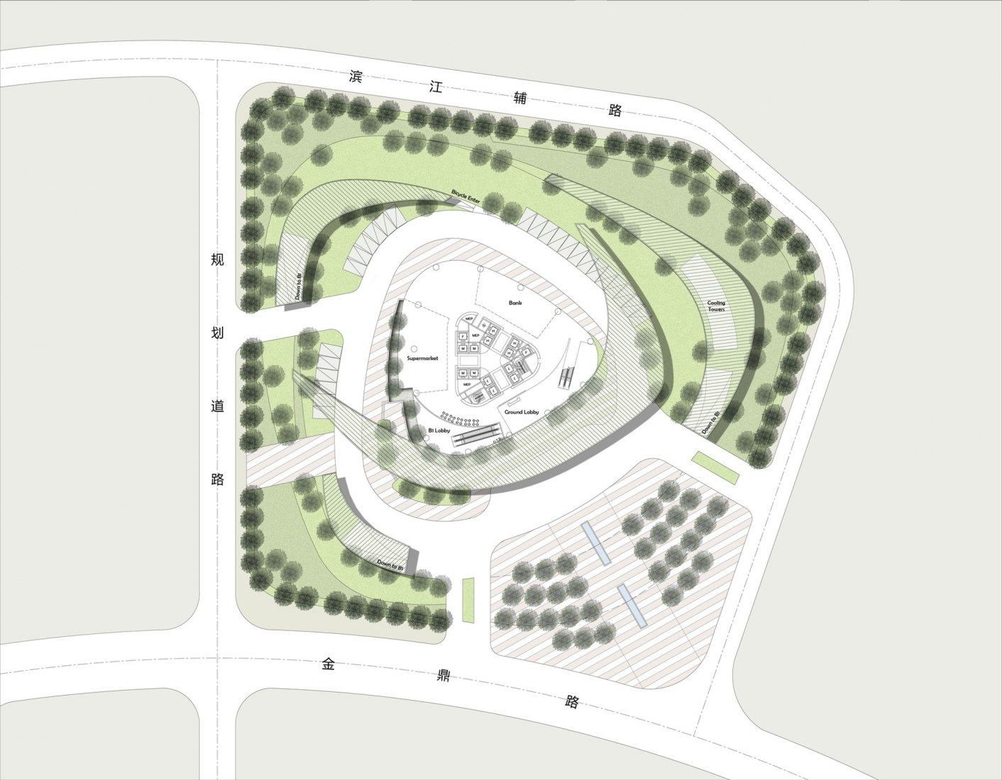 General plan. Nanchang Sinic Center / Shanghai Tianhua Architecture Planning & Engineering