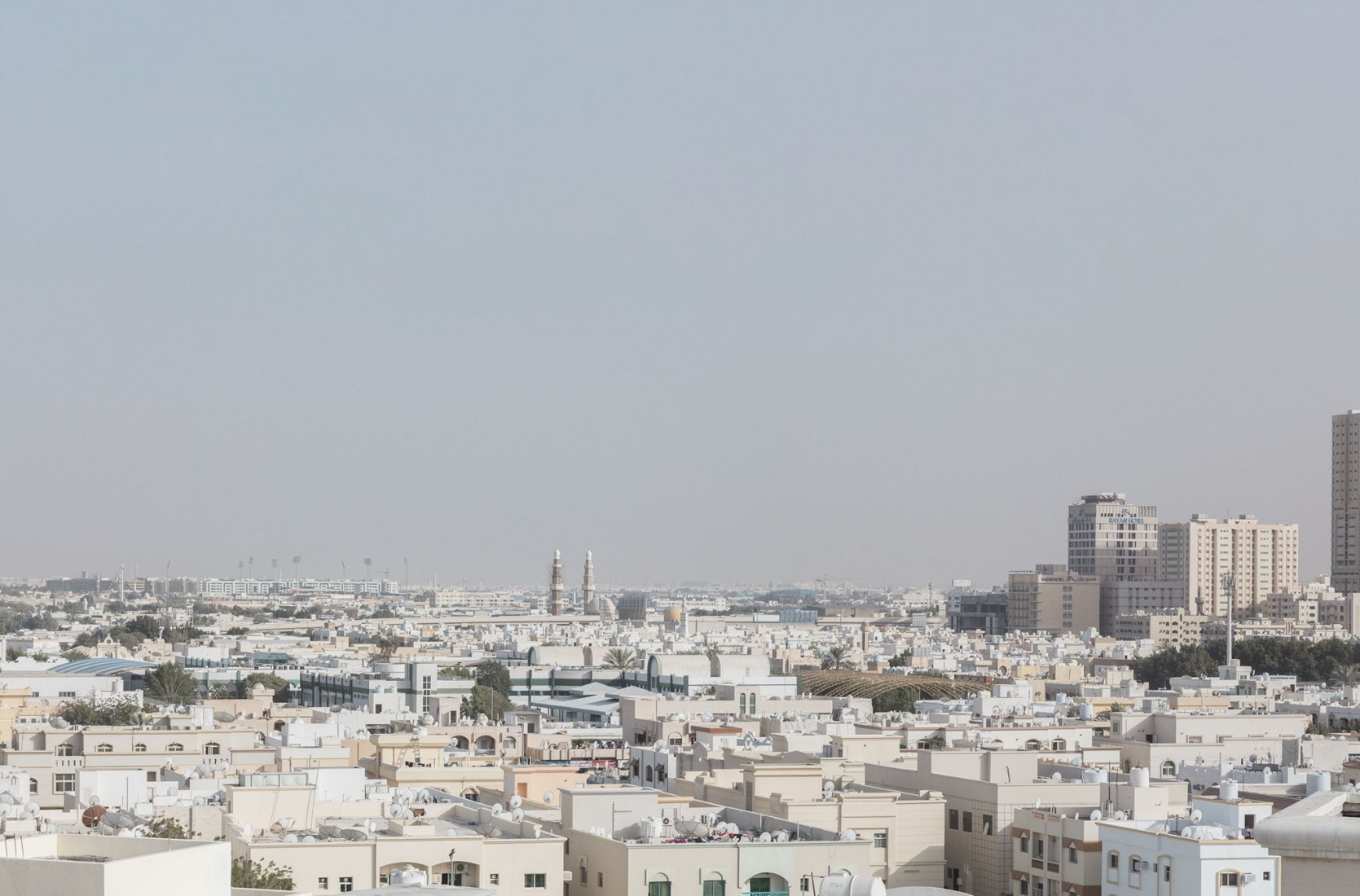 Aerial view of Al Yarmouk neighborhood, Sharjah. Sharjah Architecture Triennial: the first international platform on architecture in the MENASA region. Photograph by Paul Gorra