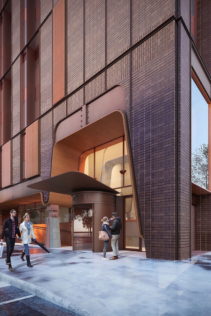 Ace Hotel Toronto exterior visual by Shim-Sutcliffe Architects. Photograph by Shim-Sutcliffe Architects