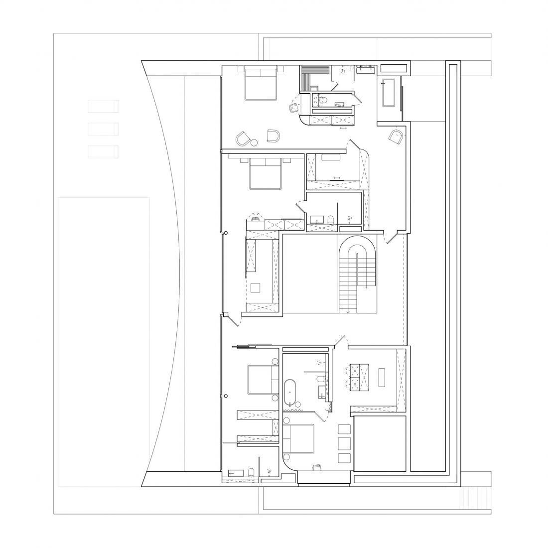 Plano de planta primera. Villa W por SHOVK.