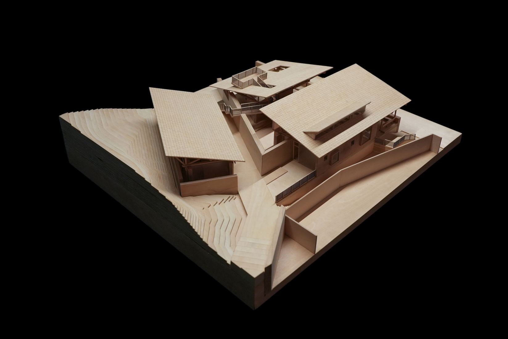 Model. Multifunctional Service Center of Liuba Mountain Scenic Area by Shulin Architectural Design.