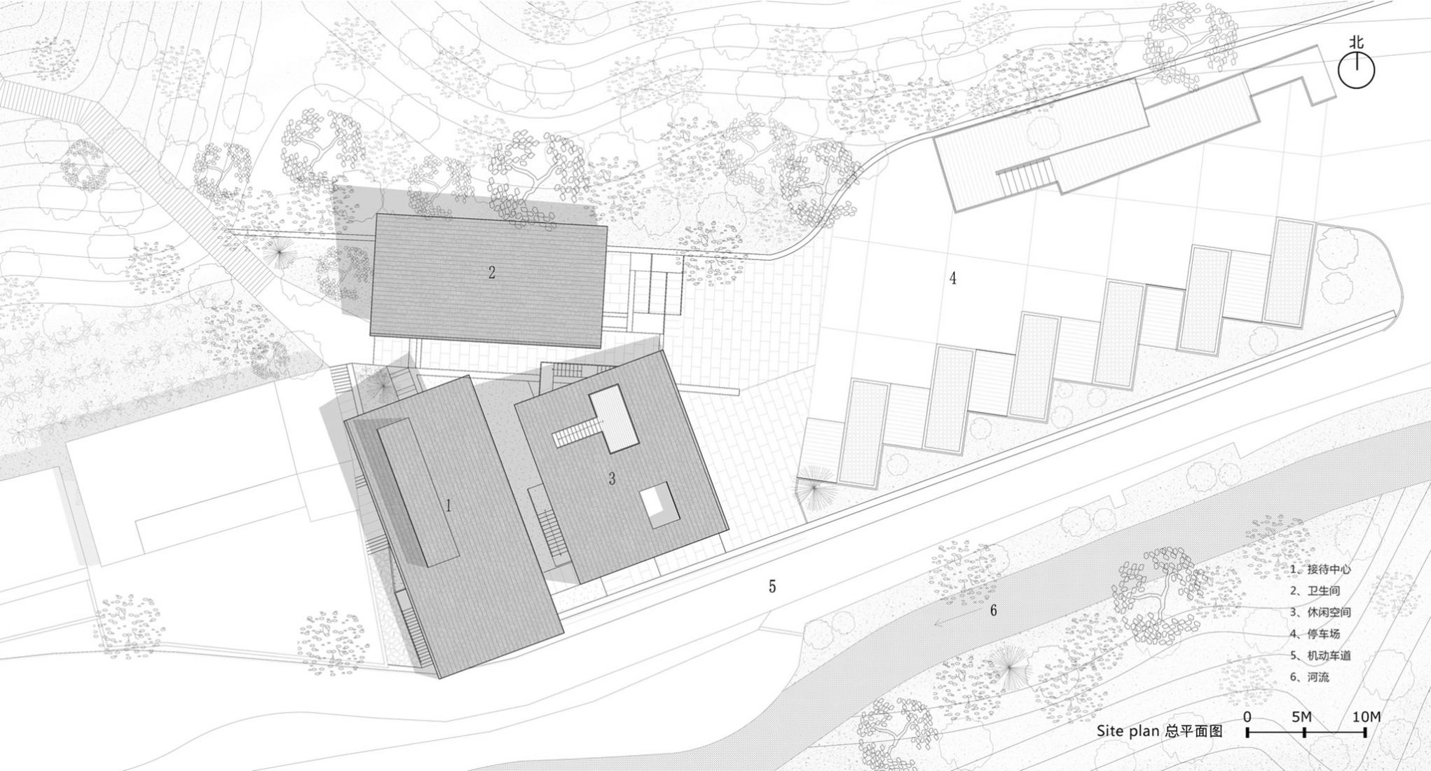 Situation plan. Multifunctional Service Center of Liuba Mountain Scenic Area by Shulin Architectural Design.