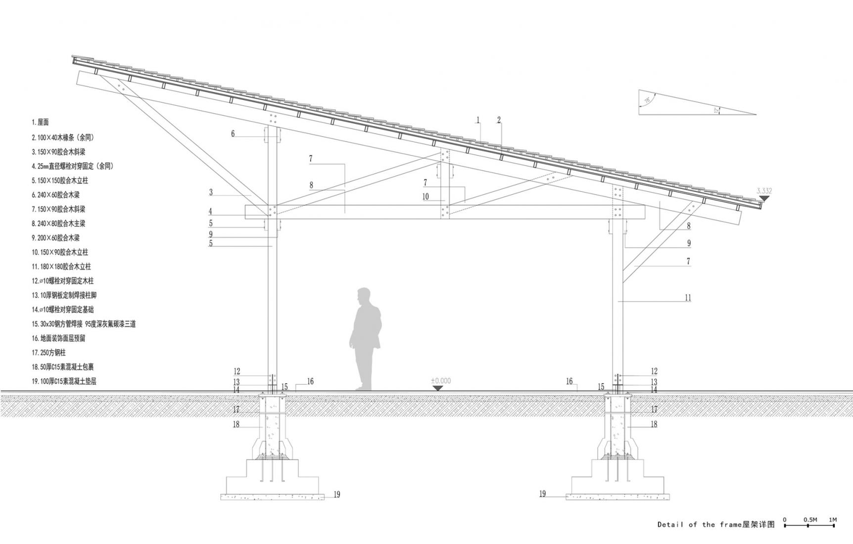 Constructive details. Multifunctional Service Center of Liuba Mountain Scenic Area by Shulin Architectural Design.