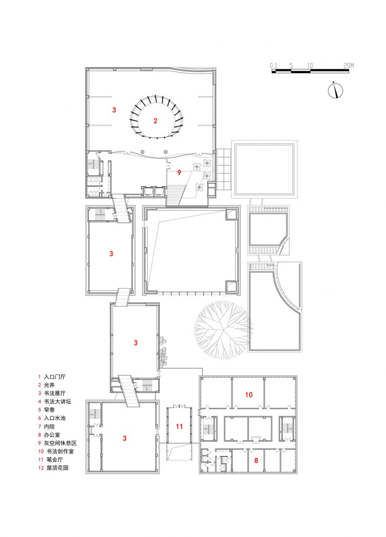 Second floor plan. Shuyang Art Gallery by Danshen Dong. Courtesy by UAD