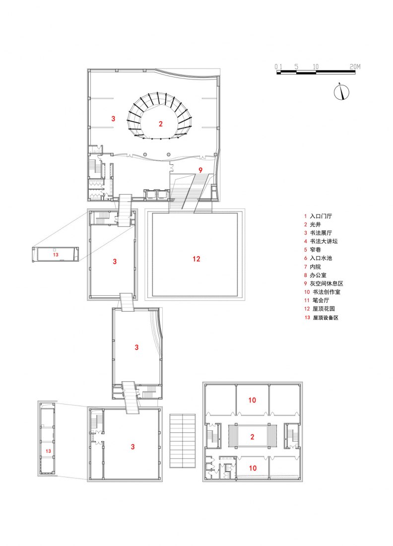 Third floor plan. Shuyang Art Gallery by Danshen Dong. Courtesy by UAD