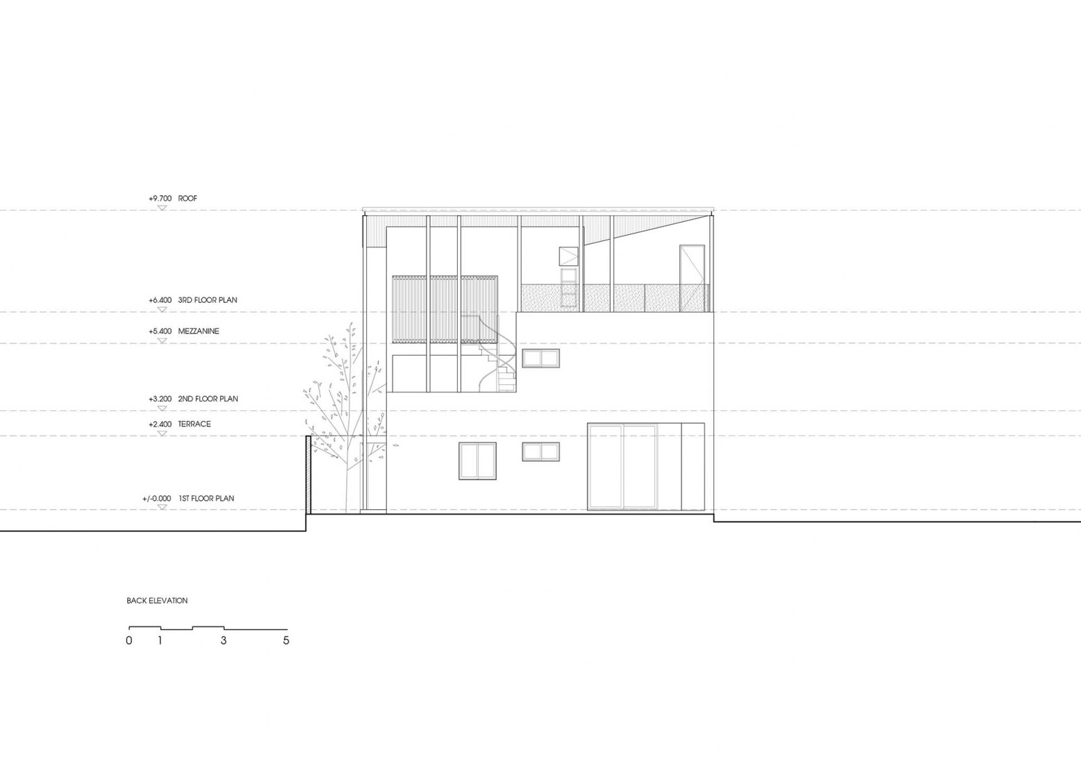 Elevation 3. P&T House by SILAA Architects and BHA Studio