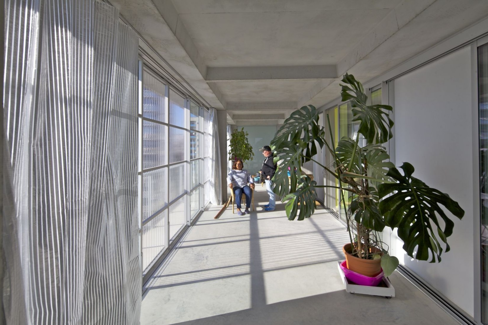 Interior view. Transformation of 530 dwellings, block G, H, I, Bordeaux, by Lacaton & Vassal with Frédéric Druot and Christophe Hutin. Photograph © Philippe-Ruault.