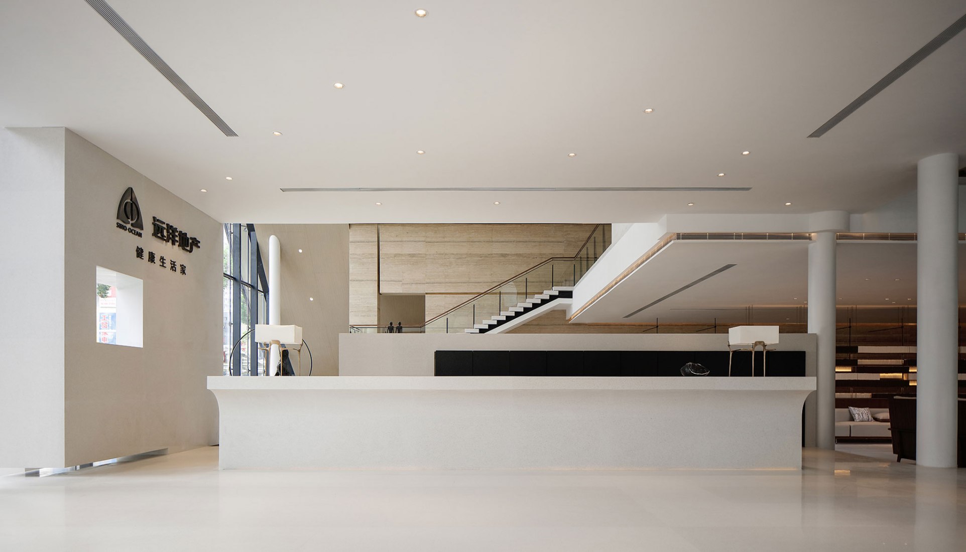 Reception area. SINO-OCEAN. Oriental Worldview Sales Center. Photograph by Yuchen Chao. Copyright by Waterfrom Design 