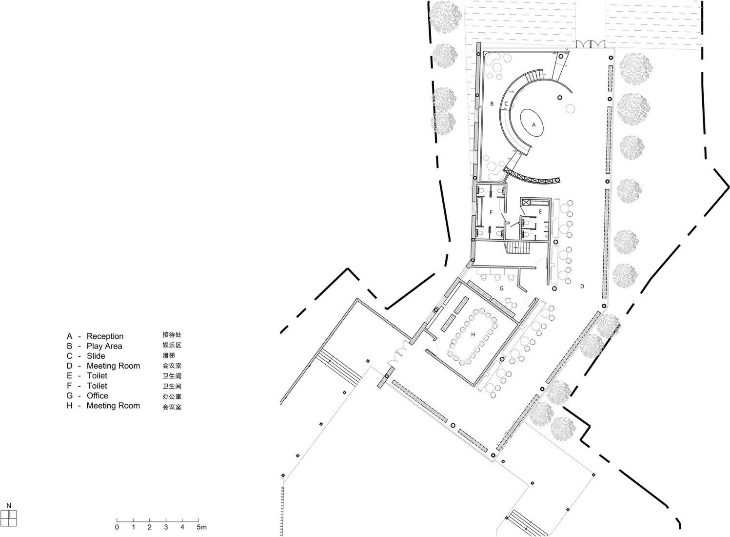 First Floor B-Building. SINO-OCEAN. Oriental Worldview Sales Center. Courtesy of Waterfrom Design 