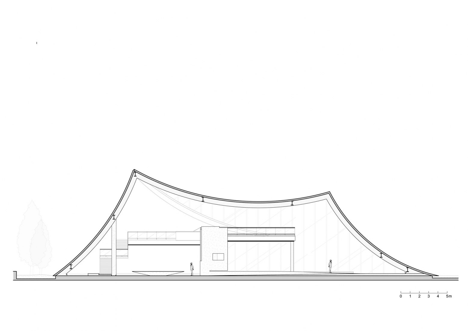 A-Building section. SINO-OCEAN. Oriental Worldview Sales Center. Courtesy of Waterfrom Design 
