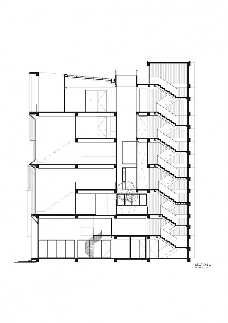Sección. Siri House por IDIN Architects. Cortesía de los arquitectos