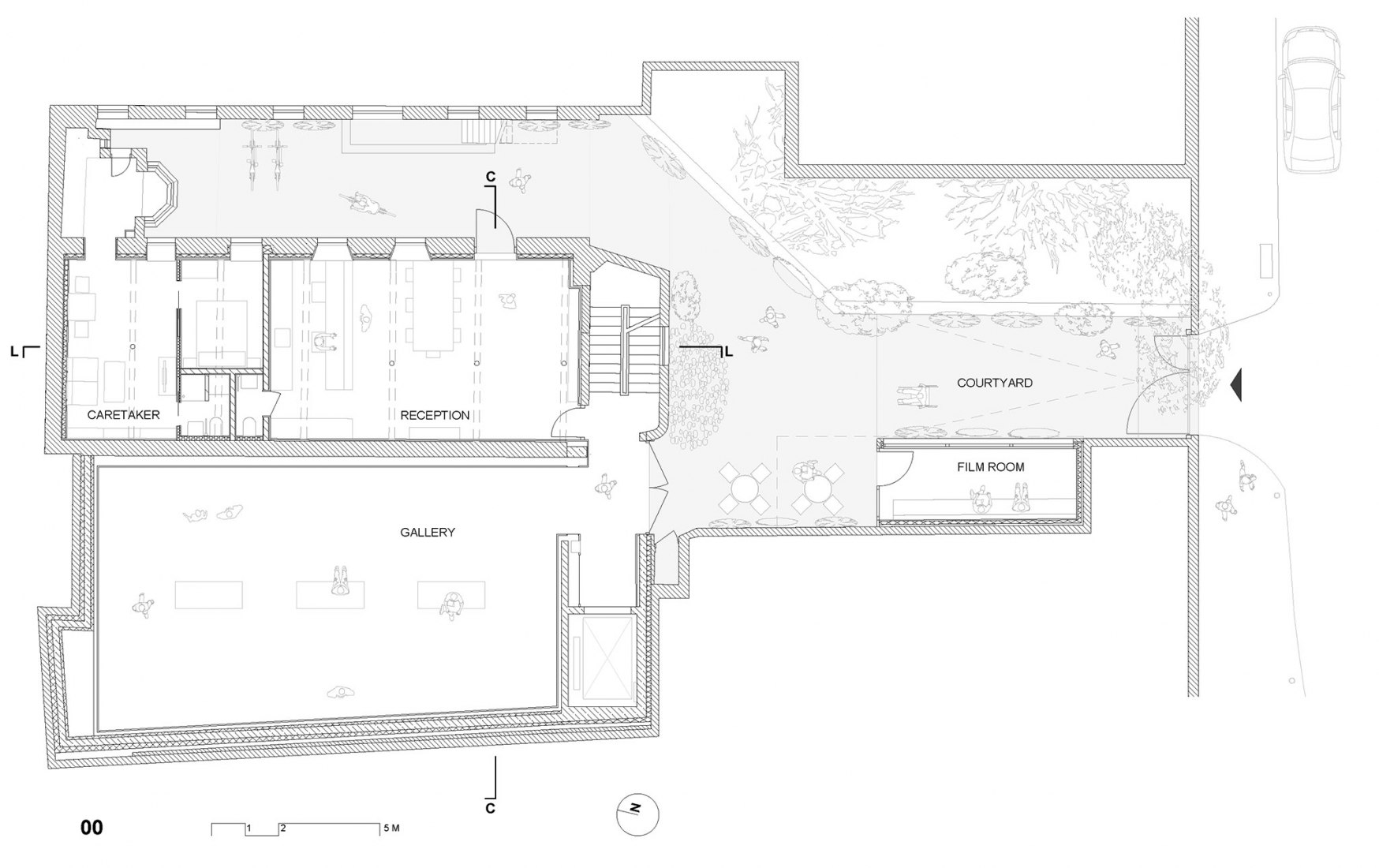 Planta baja. Centro Gilbert & George por SIRS Architects.