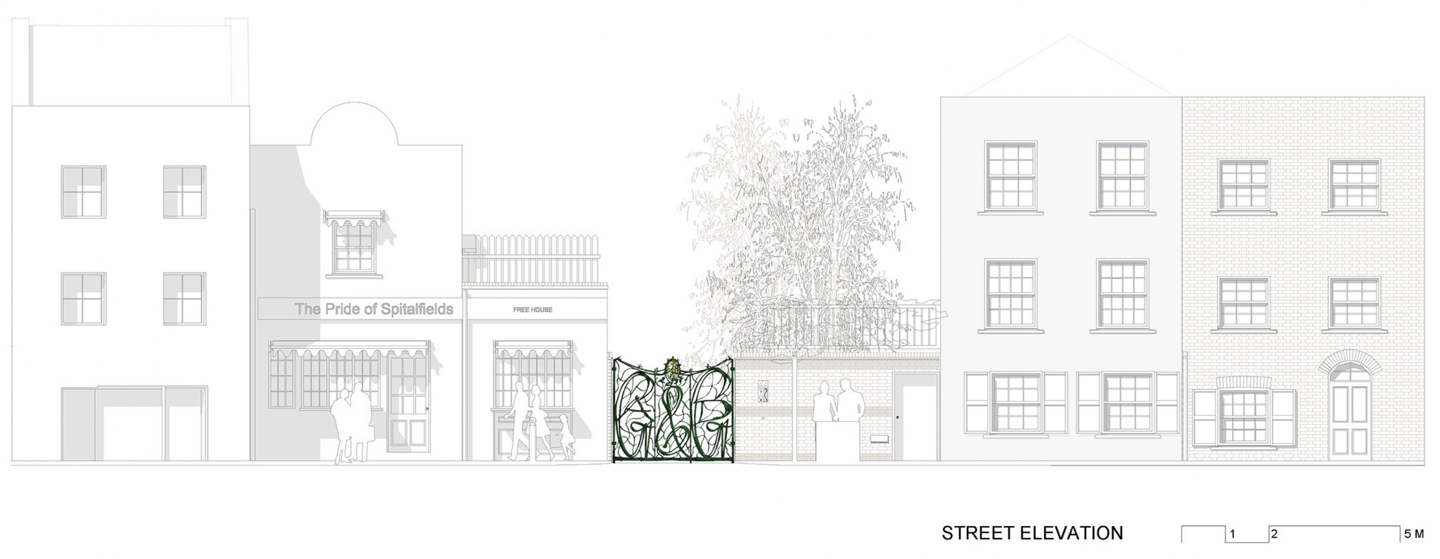 Alzado. Centro Gilbert & George por SIRS Architects.